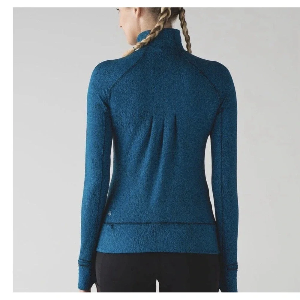 LULULEMON Jacket Size 4 Rush Hour 1/2 Zip Running Luon Spray Jacquard Shocking